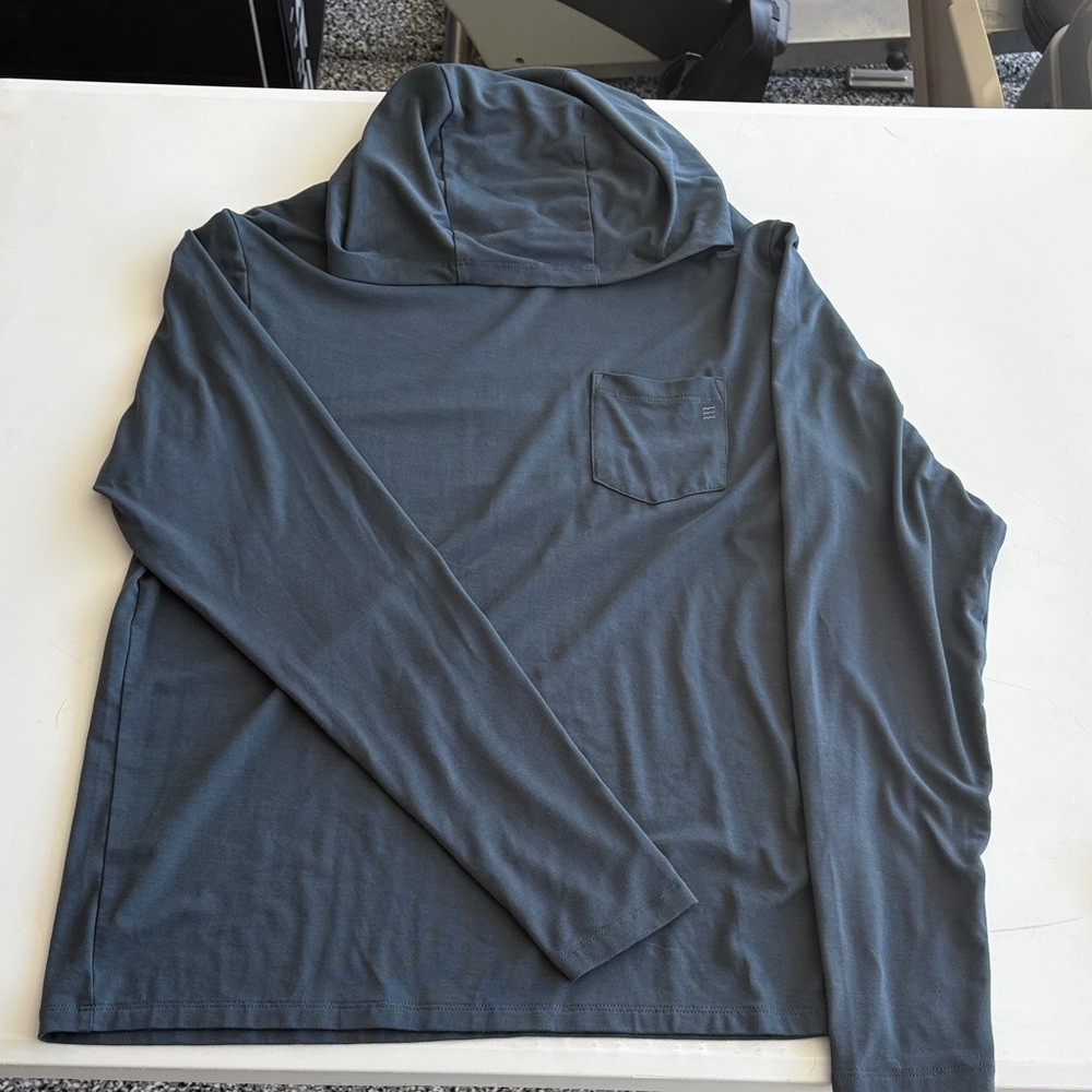 Free Fly Apparel Men's Blue Hooded Long Sleeve